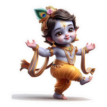 Baby Krishna Dancing Premium Vinyl Stickers