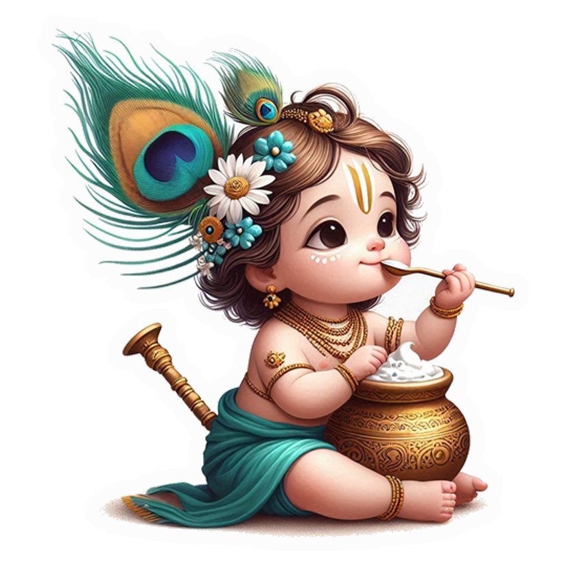Baby Krishna Butter Thief Premium Vinyl Stickers