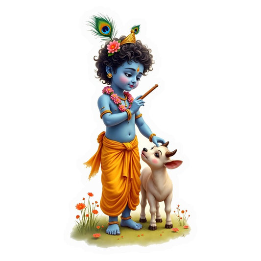 Baby Krishna & Calf Premium Vinyl Stickers