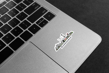 Monochrome Ahmedabad Skyline Premium Vinyl Stickers