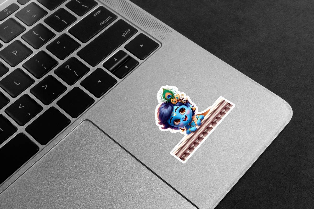 Baby Krishna Peek Premium Vinyl Stickers