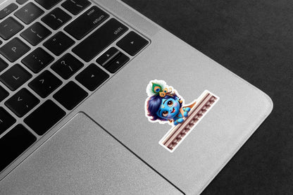 Baby Krishna Peek Premium Vinyl Stickers