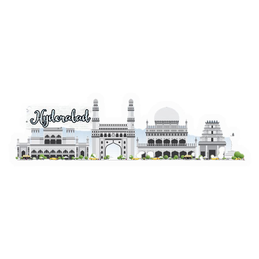 Hyderabad Skyline Art Premium Vinyl Stickers