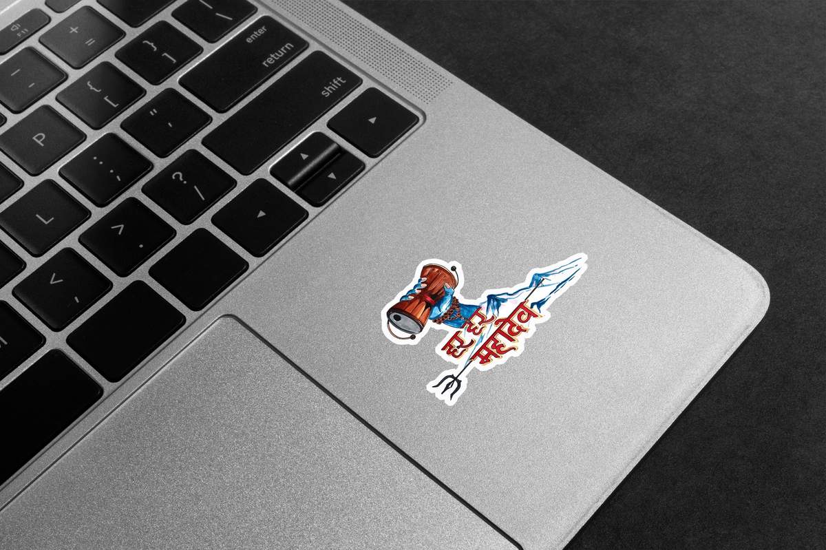Har Har Mahadev Damaru Premium Vinyl Stickers
