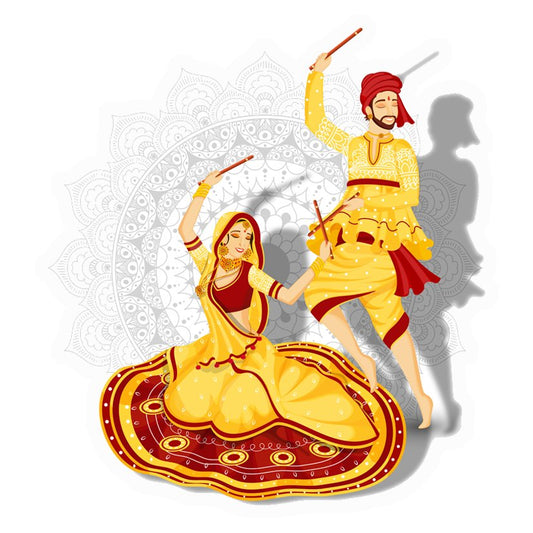 Dandiya Raas Dancers Premium Vinyl Stickers