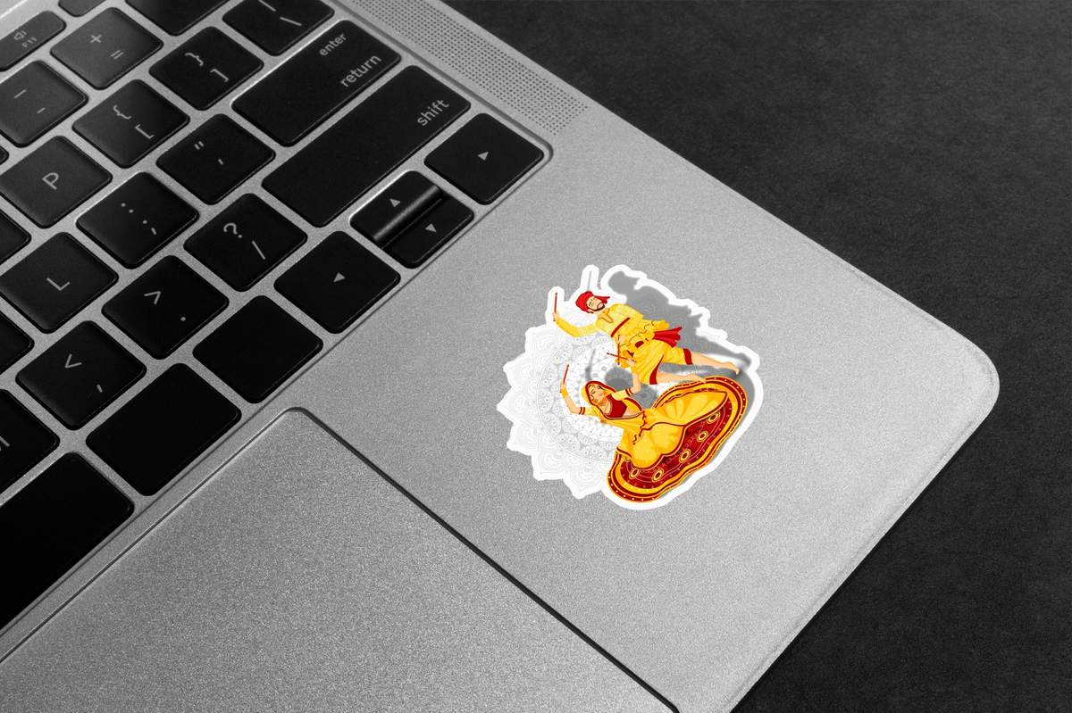 Dandiya Raas Dancers Premium Vinyl Stickers