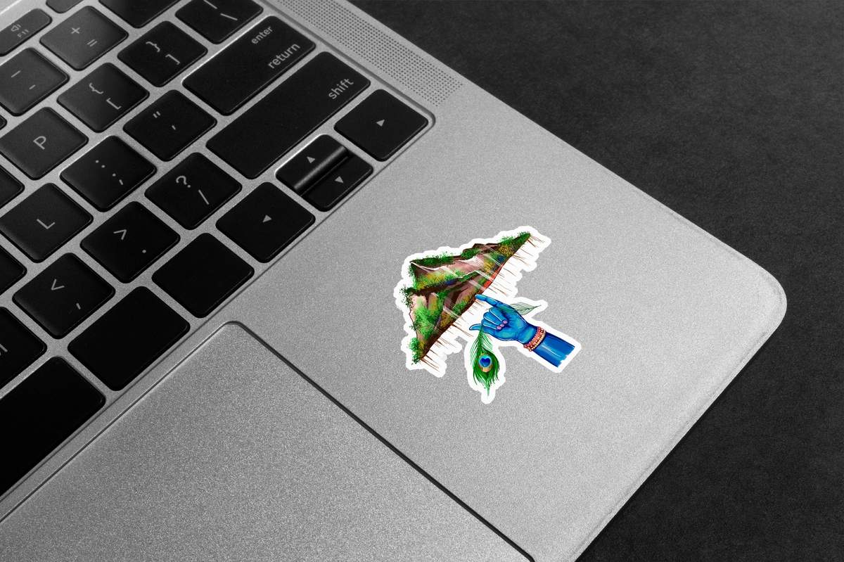 Krishna Govardhan Lift Premium Vinyl Stickers