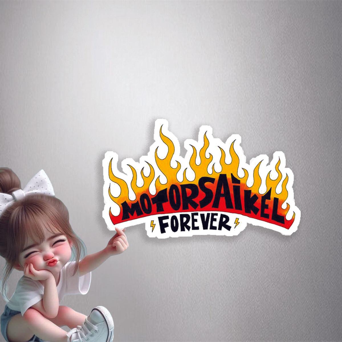 Motorsaikel Forever Premium Vinyl Stickers