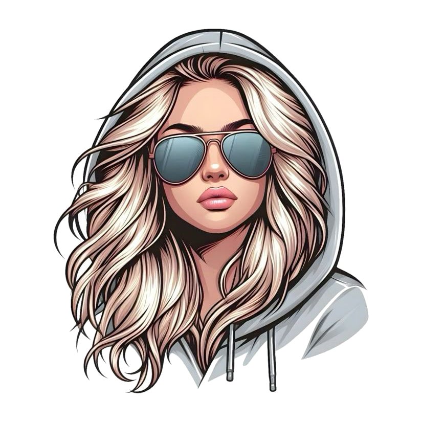 Blonde Girl in Hoodie Premium Vinyl Stickers