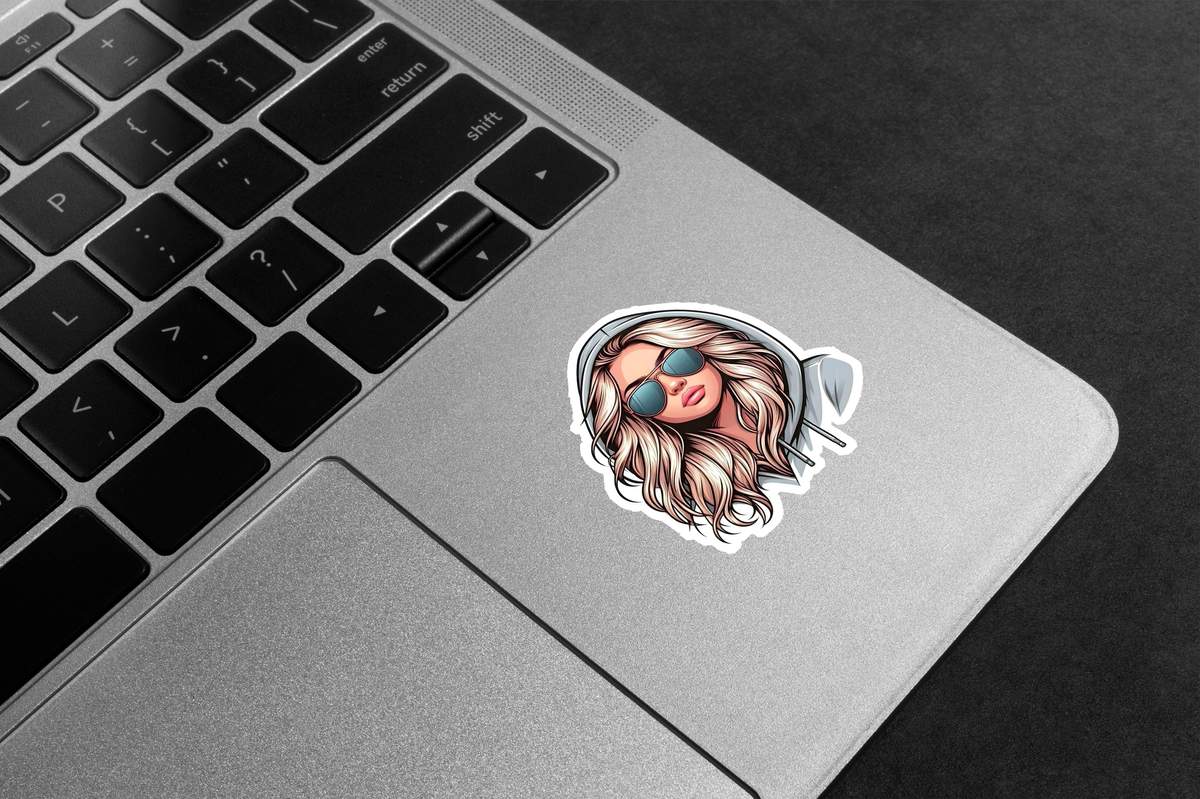 Blonde Girl in Hoodie Premium Vinyl Stickers