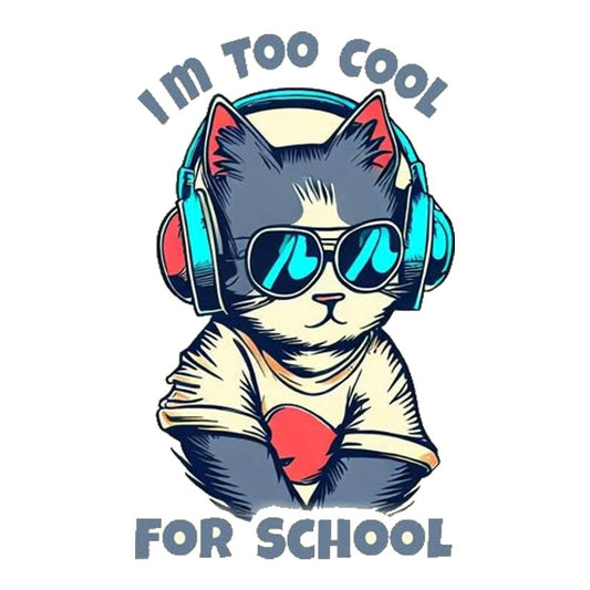 I'm Too Cool For School Cat Premium Vinyl Stickers