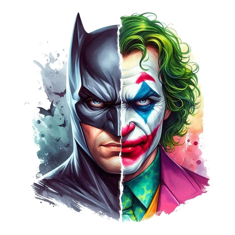 Batman and Joker Split Face Premium Vinyl Stickers
