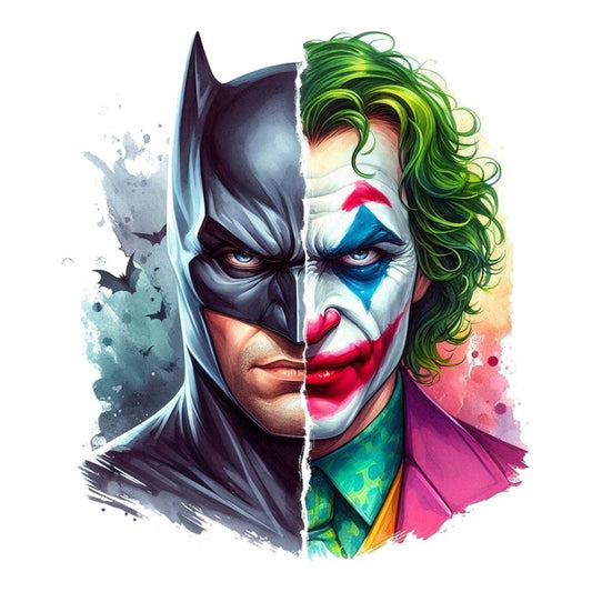 Batman and Joker Split Face Premium Vinyl Stickers