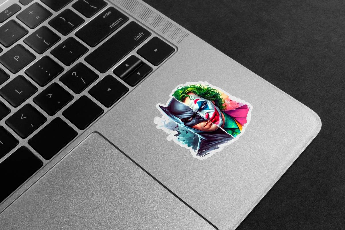 Batman and Joker Split Face Premium Vinyl Stickers