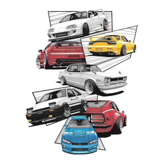 JDM Legends Car Collage Premium Vinyl Stickers