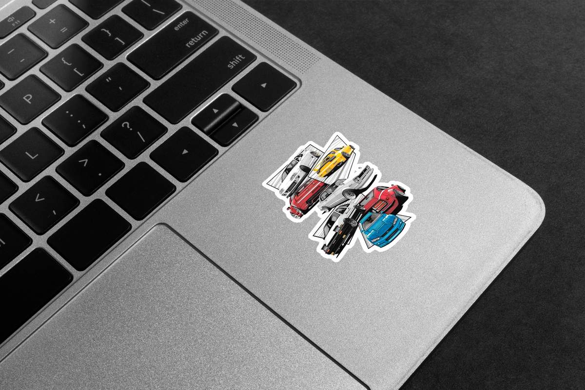 JDM Legends Car Collage Premium Vinyl Stickers