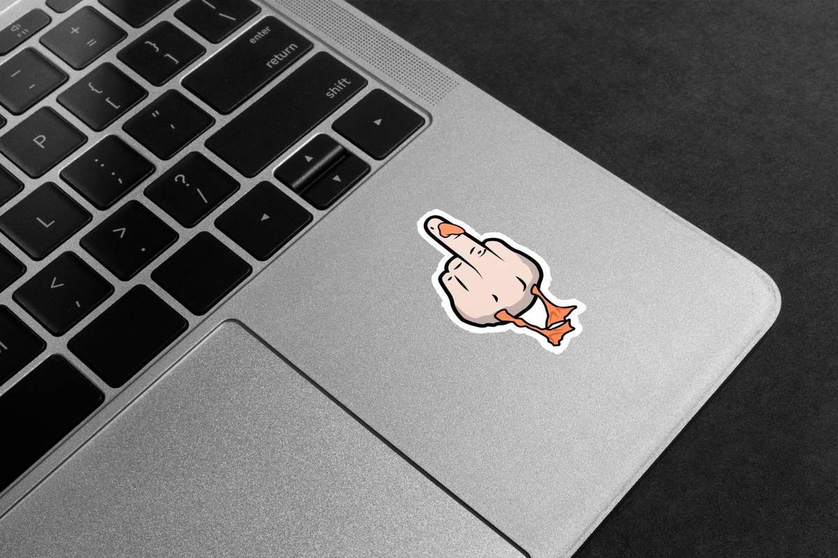 Duck Middle Finger Premium Vinyl Stickers