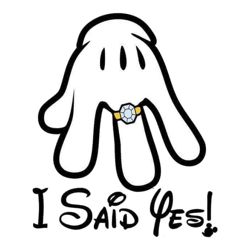 I Said Yes! Mickey Hand Premium Vinyl Stickers