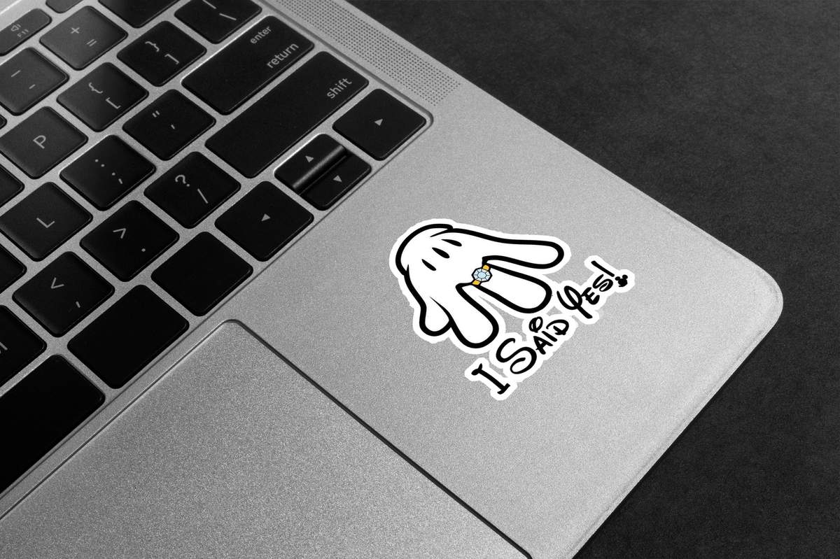 I Said Yes! Mickey Hand Premium Vinyl Stickers