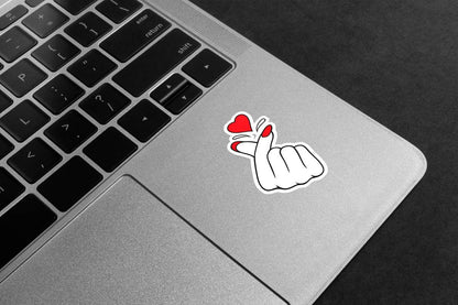 Korean Finger Heart Premium Vinyl Stickers