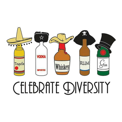 Celebrate Diversity Alcohol Premium Vinyl Stickers