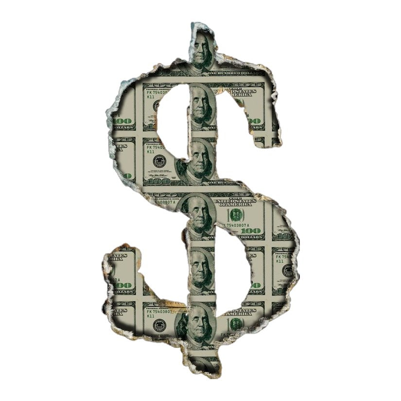 Dollar Sign Money Collage Premium Vinyl Stickers