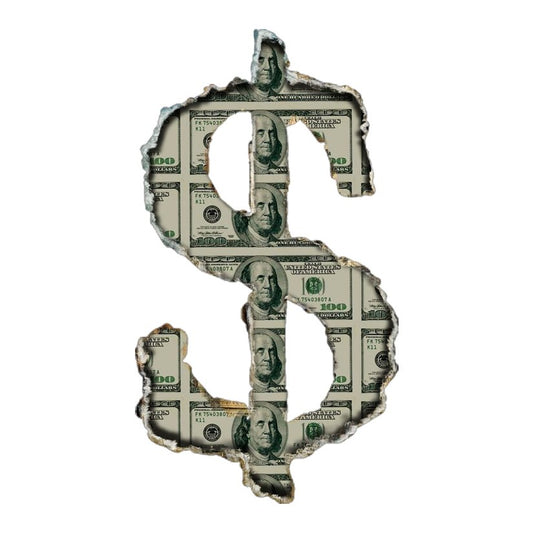 Dollar Sign Money Collage Premium Vinyl Stickers