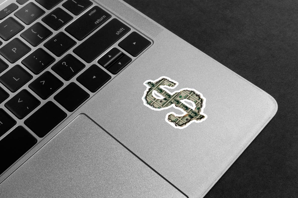 Dollar Sign Money Collage Premium Vinyl Stickers