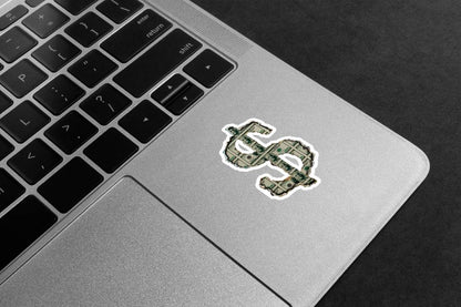 Dollar Sign Money Collage Premium Vinyl Stickers