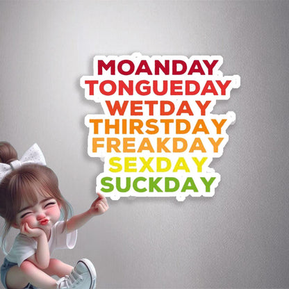 Days of the Week Puns Premium Vinyl Stickers