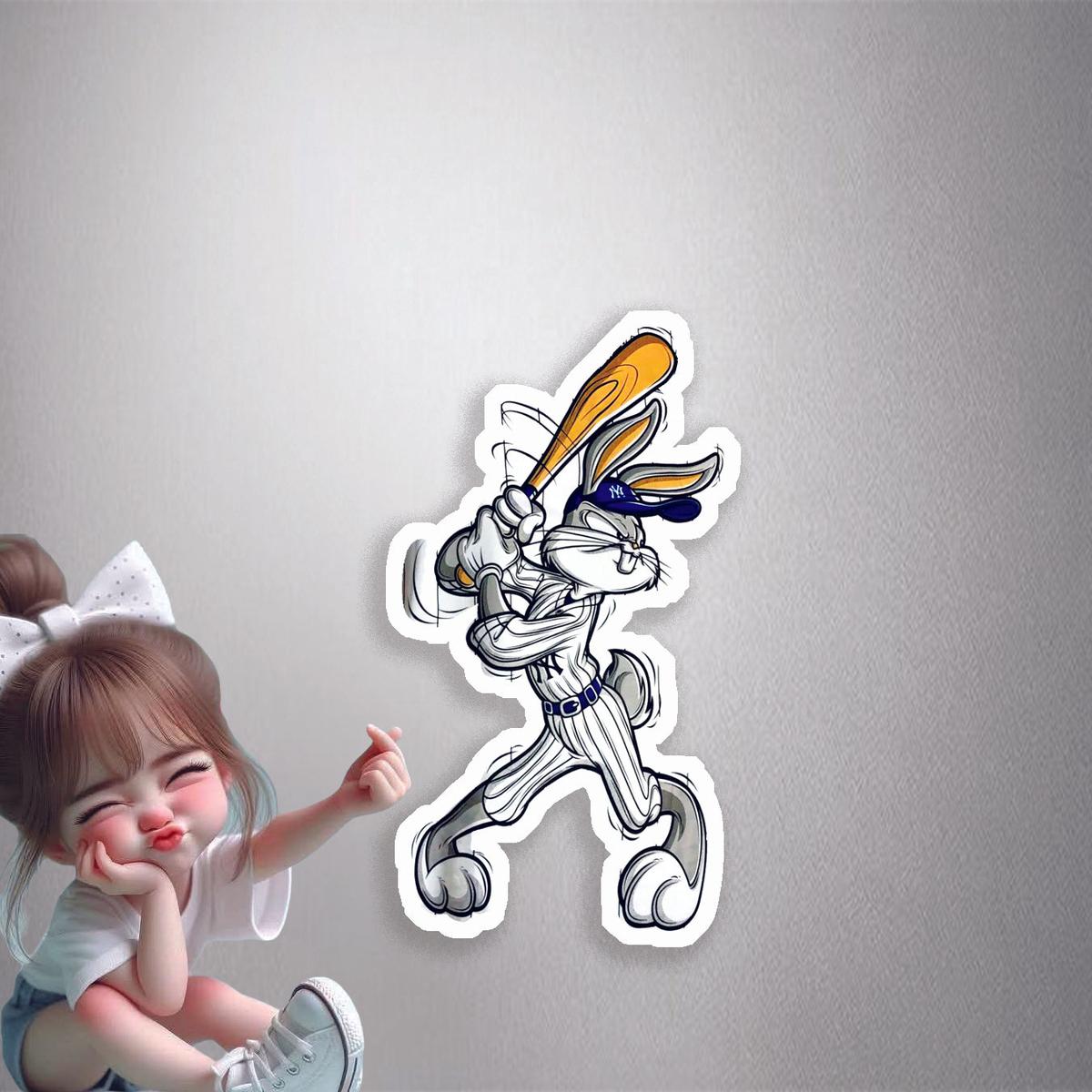 Bugs Bunny Baseball Premium Vinyl Stickers
