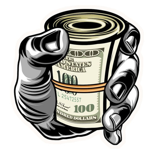 Roll of Cash Premium Vinyl Stickers