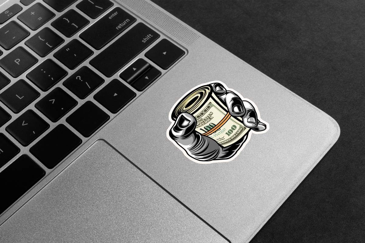 Roll of Cash Premium Vinyl Stickers