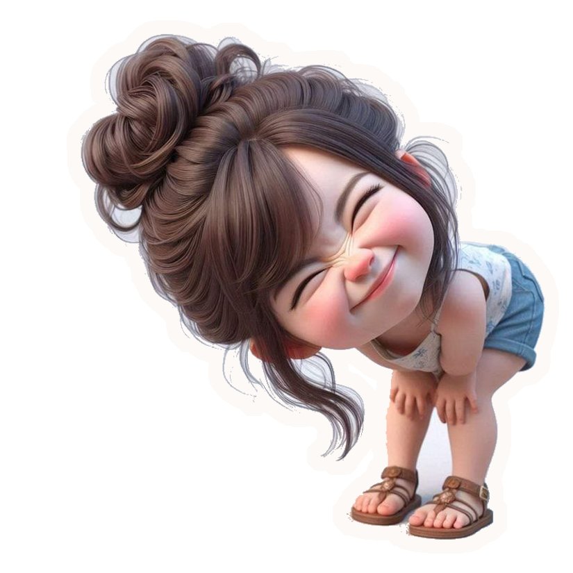 Cute Girl Scrunching Nose Premium Vinyl Stickers