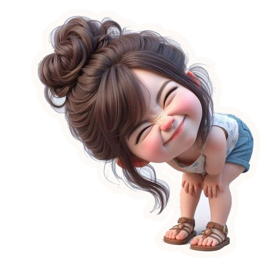Cute Girl Scrunching Nose Premium Vinyl Stickers