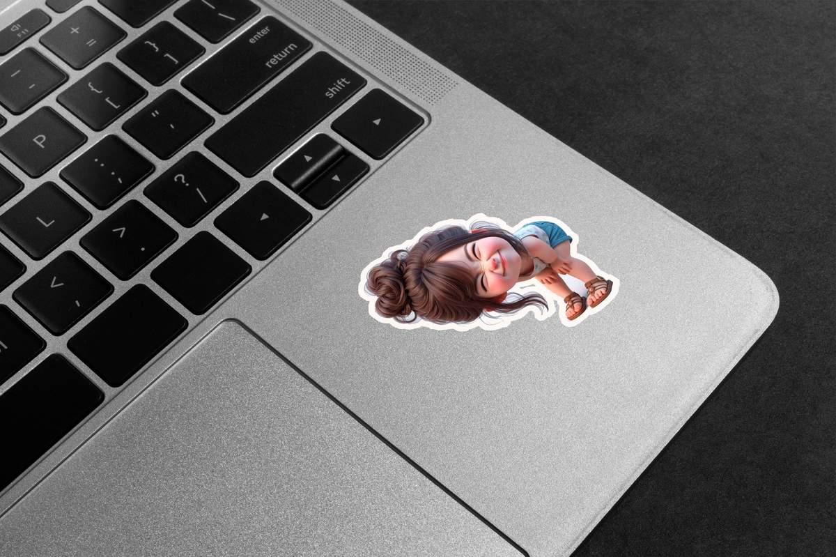 Cute Girl Scrunching Nose Premium Vinyl Stickers