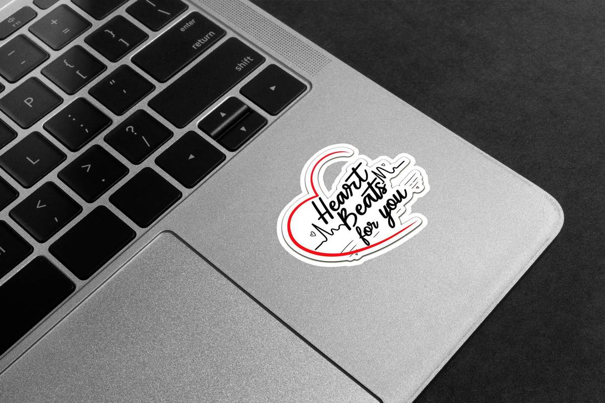 My Heart Beats For You Premium Vinyl Stickers
