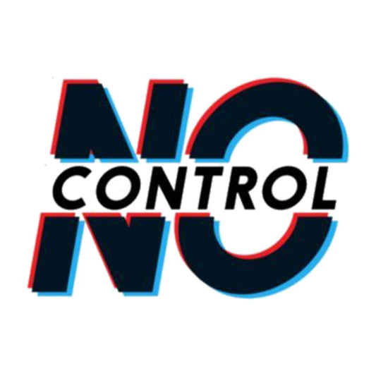 No Control Glitch Text Premium Vinyl Stickers