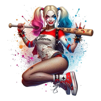 Harley Quinn with Bat Premium Vinyl Stickers
