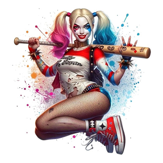 Harley Quinn with Bat Premium Vinyl Stickers
