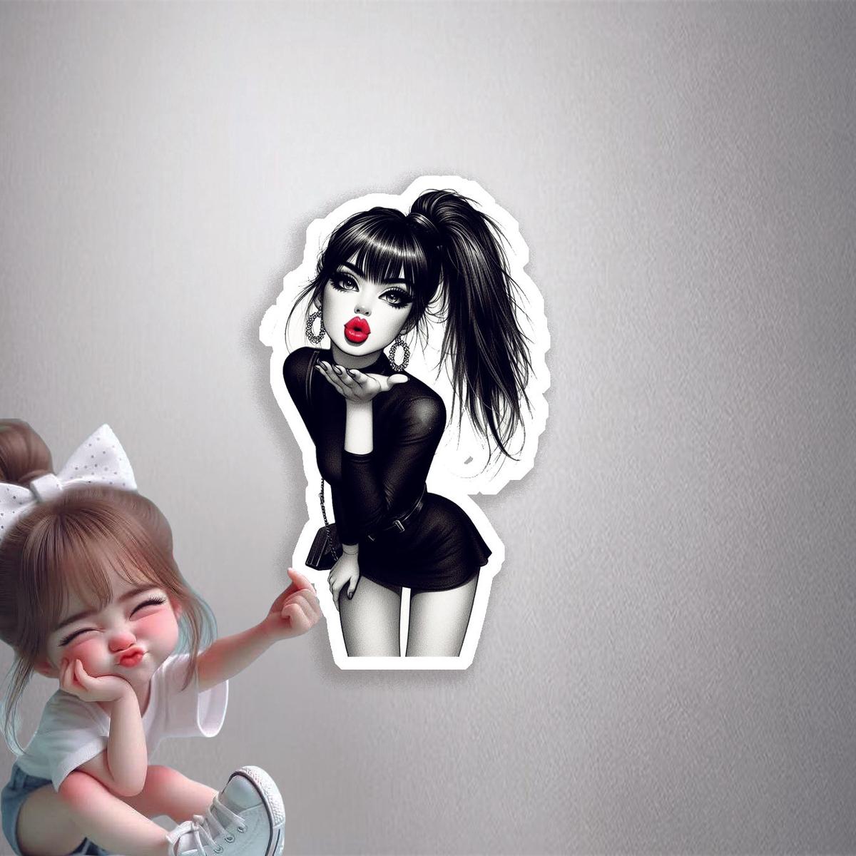 Blowing A Kiss Premium Vinyl Stickers