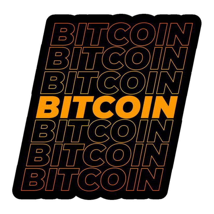 Bitcoin Repeating Text Premium Vinyl Stickers