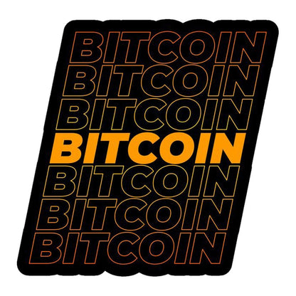 Bitcoin Repeating Text Premium Vinyl Stickers