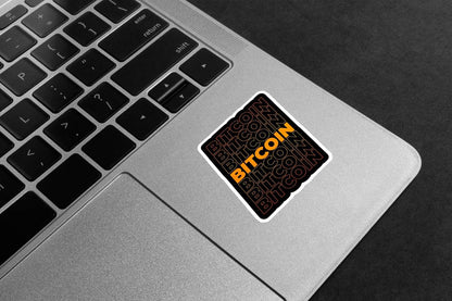 Bitcoin Repeating Text Premium Vinyl Stickers