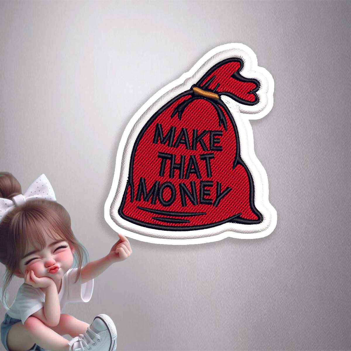 Make That Money Embroidery Patch Premium Vinyl Stickers