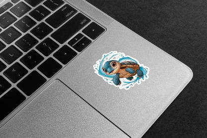Cute Sea Turtle Splash Premium Vinyl Stickers