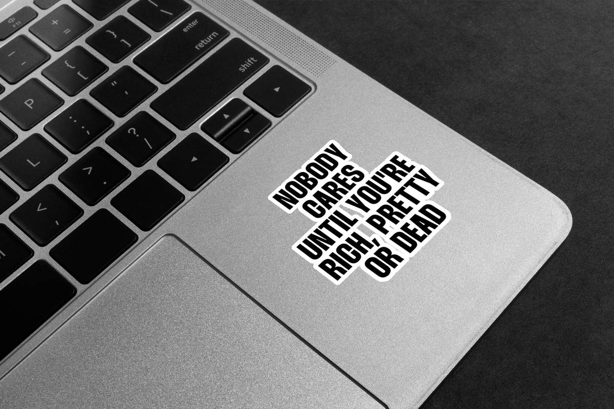 Nobody Cares Until You're Rich Premium Vinyl Stickers