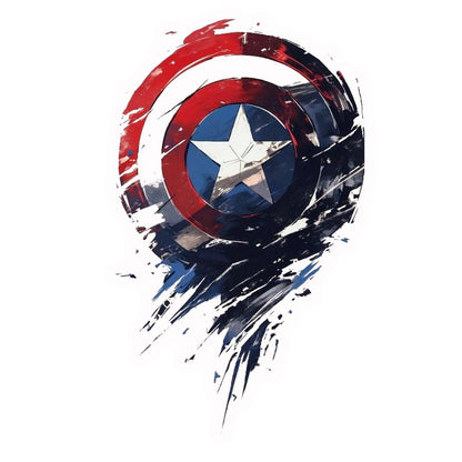 Captain America Shield Brushstroke Premium Vinyl Stickers