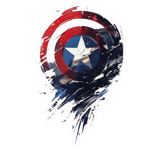 Captain America Shield Brushstroke Premium Vinyl Stickers