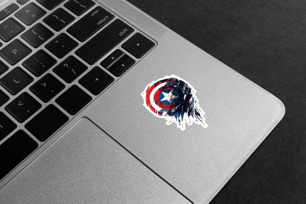 Captain America Shield Brushstroke Premium Vinyl Stickers